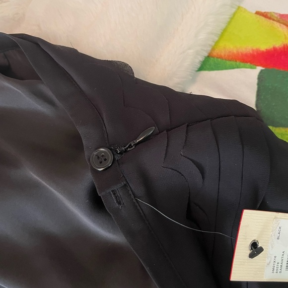 NWT Studio M Large Side Zip Black Scallop Tiered Mini Dressy Party Skirt - Picture 6 of 7